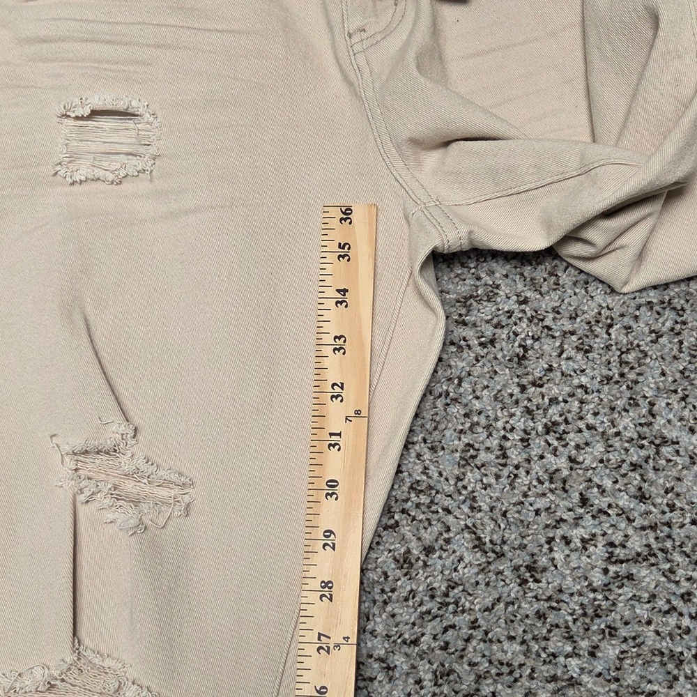 Rue21 Stacked Skinny Distressed Jeans Supreme Flex Tan Size 34x32 - Picture 5 of 9